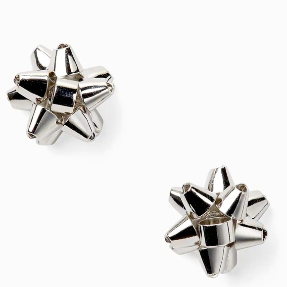 kate spade Jewelry - 🆕kate spade♠️Bourgeois Silver Classic Bow Stud Earrings NWT🆕 Totally Bougie ;)
